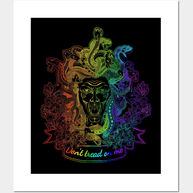 Medusa “Don’t tread on me” Rainbow variant Wall Art by FitzGingerArt